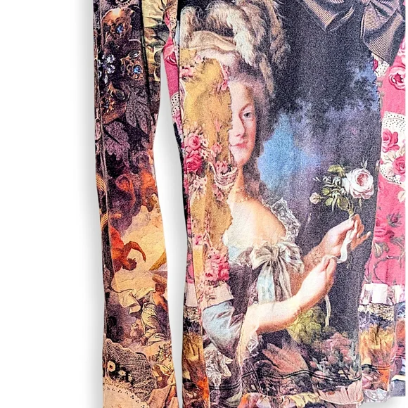 Eva Claudi vintage Y2K very rare Marie Antoniette barroquee long sleeve top W' S - Picture 3 of 12